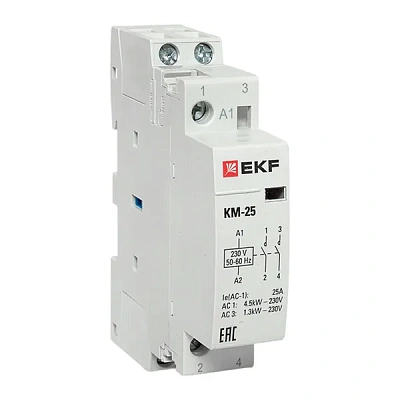 Контактор мод. КМ 25А 2NО (1 мод.) EKF