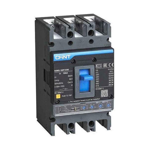 Выключатель автоматический 3п 125А 36кА NXMS-160F/3P с электрон. расцеп. (R) CHINT 264747 