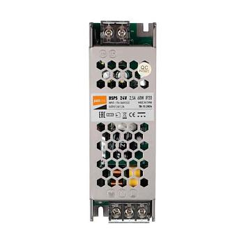 Блок питания для светодиодной ленты 60Вт 2.5А 24В IP20 BSPS метал. Pro JazzWay 5015500