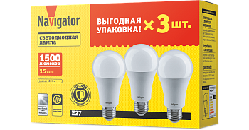 Лампа ЛЕД  E27 15Вт 4К NLLB-A60-15-230-4K-E27 Navigator 82482