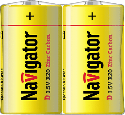 Элемент питания солевой D/R20 94 761 NBT-NS-R20-SH2 (уп.2шт) NAVIGATOR 94761 