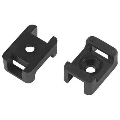 Площадка под хомуты 22х16мм с монтажным отверст. М4 NO-225-306 черн. (уп.50шт) Эра Б0066685 