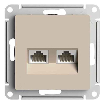 ШЭ Атлас Роз.двойная (комп+комп) с/у RJ45+RJ45, кат.5E, (б/рамки, жемчуг) ATN000485 (10шт/уп)
