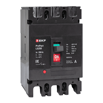 Выключатель автоматический LS250 25кА 3P 250А ProPact EKF mccb-250-25-3-250-ls