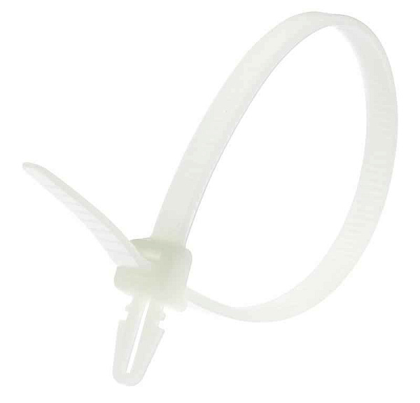 Хомут кабельный нейлоновый с анкером бел. 4.8х200 (уп.100шт) TOKOV ELECTRIC TKE-HNB-4.8-200-W/100 