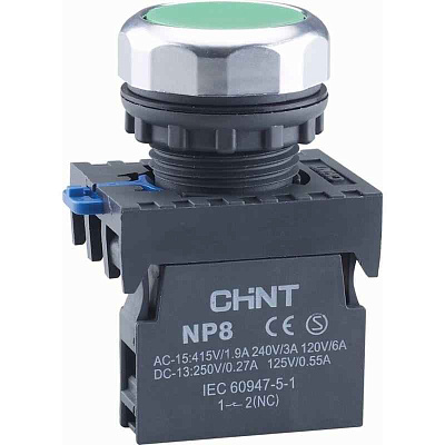 Кнопка управления NP8-10BN/3 без подсветки зел. 1НО IP65 (R) CHINT 667232 