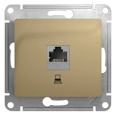 ШЭ Глосса Роз.комп. с/у RJ45, кат.5е (ФИСТАШ, б/рамки) GSL001081K (10шт/уп)