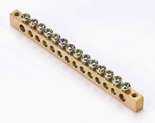 Шина нулевая 14 групп/крепеж по краям 6х9мм DEKraft 32004DEK 