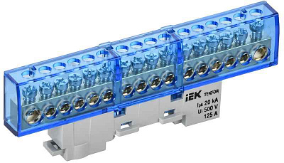 Шина нулевая N изол. на универс. держ. 8х12-16-С TEKFOR IEK TF-NN20-16-KL-K07 