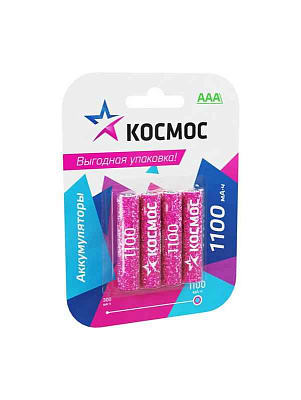 Аккумулятор AAA/R03 1100мА.ч Ni-MH (блист.4шт) КОСМОС KOCR03NIMH1100mAh4BL 