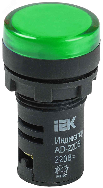 Сигнальн.арматура АD-22DS(LED) зеленый (матрица) 230В AC EKF