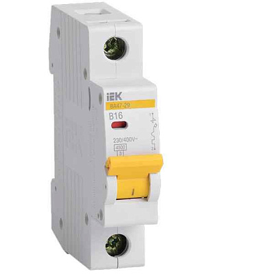 Автомат  1п 16А (B) (ВА 47- 29) ИЭК 