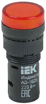 Лампа светосигнальная AD16DS d16мм 230В AC красн. KARAT IEK BLS10-ADDS-230-K04-16