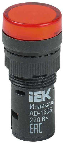 Лампа светосигнальная AD16DS d16мм 230В AC красн. KARAT IEK BLS10-ADDS-230-K04-16