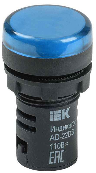 Лампа светосигнальная AD22DS d22мм 24В AC/DC син. KARAT IEK BLS10-ADDS-024-K07