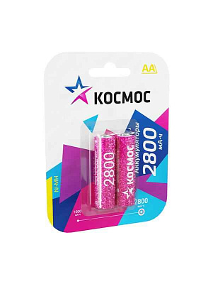 Аккумулятор AA/R6 2800мА.ч NI-MN BP-2 (блист.2шт) КОСМОС KOCR6NIMH2800MAH2BL 