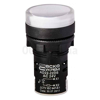 Сигнальн.арматура АD-22DS(LED) белая (матрица) 24В AC/DC ИЭК