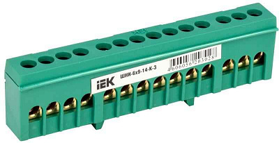 Шина PE "земля" в корп. изоляции на DIN-рейку ШНИ-6х9-14-К-З IEK YNN10-69-14KD-K06 