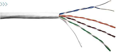 Кабель TWT UTP, 4 пары, Кат.5e, PVC, серый, 305 метров