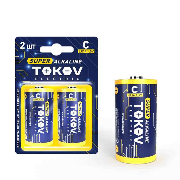 Элемент питания алкалиновый С/LR14 (блистер 2шт) TOKOV ELECTRIC TKE-ALS-LR14/B2 