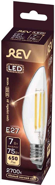 Лампа ЛЕД  E27  7,0Вт свеча мат.4К LED-M С37 Белсвет 41594