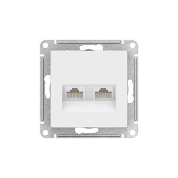 ШЭ Глосса Роз.двойная (телеф+комп) RJ11+RJ45, кат.5е (белый, б/рамки) GSL000185 (10шт/уп)
