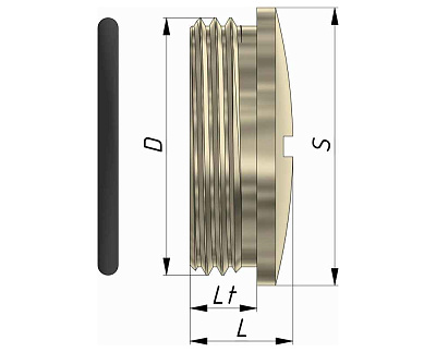 Заглушка латунная с плоским шлицем ЗР1-ЛР-PG21 IP66/IP67/IP68 ГОФРОМАТИК 