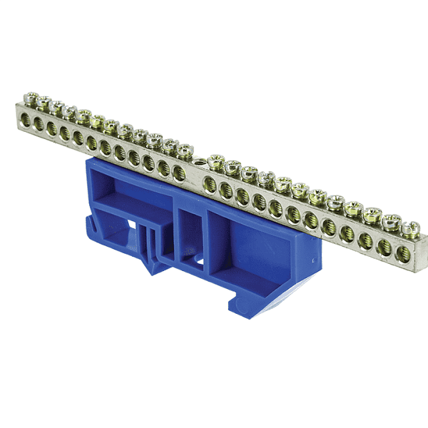 Шина нулевая N 6х9 24 отверст. цинк син. изолятор на DIN-рейку PROxima EKF sn1-63-24-d 