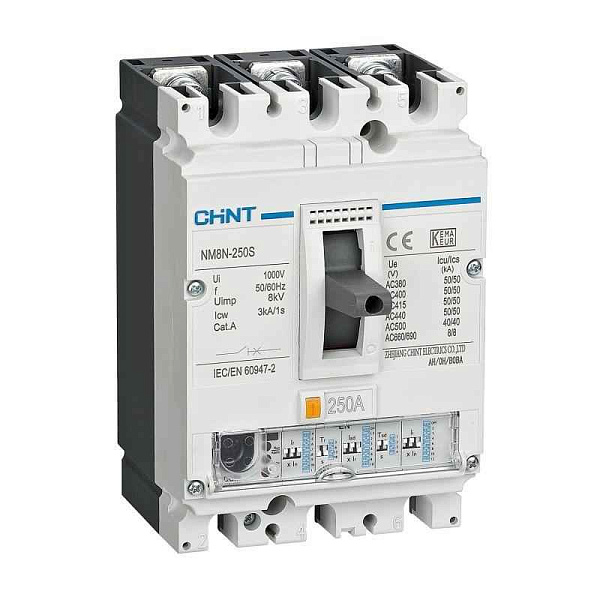 Выключатель автоматический 3п 250А 50кА NM8N-250S EN с электрон. расцеп. (R) CHINT 271335 