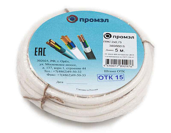 ПВС 2х0.75 Б (бухта 5м) (шт) ПромЭл 13321440