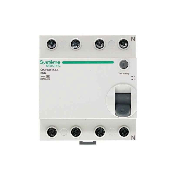 Выключатель дифференциального тока (УЗО) 4п 25А 30мА тип AC City9 Set 400В SE C9R36425 