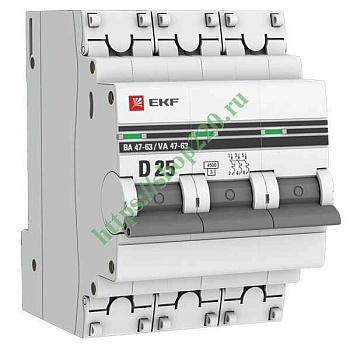 Автомат  3п 25А (D) (ВА 47-63) 4,5kA EKF PROxima