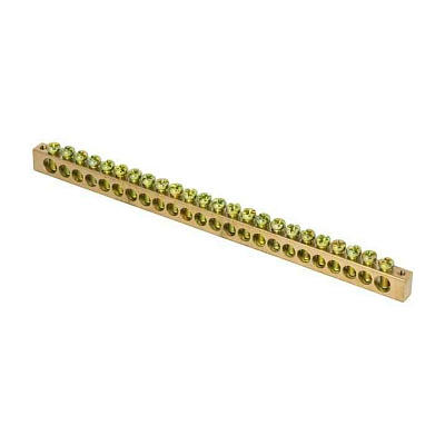 Шина PEN "ноль-земля" 8х12 24 отвер. латунь крепеж по краям PROxima EKF sn0-125-24-k 