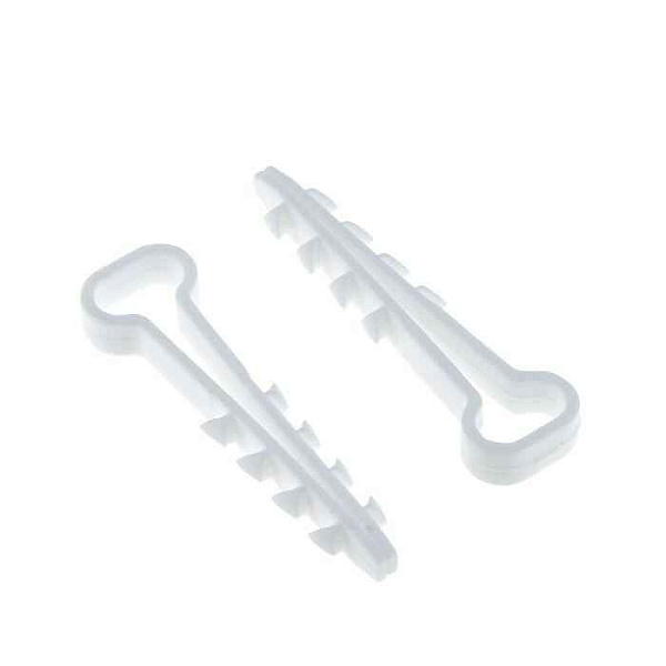 Дюбель-хомут d6х14мм для плоского кабеля полипропилен бел. (уп.50шт) EKF plc-cd-6x14w 