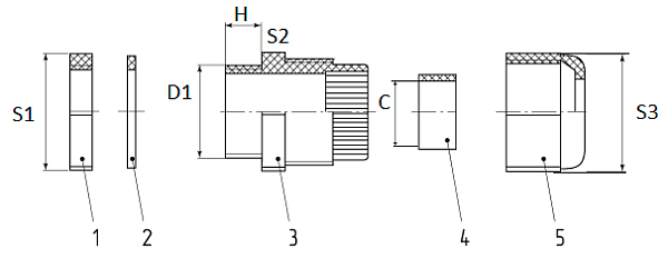 Сальник MG 40 пластик (22-32мм) IP68 ФИОЛЕТ ГОФРОМАТИК 