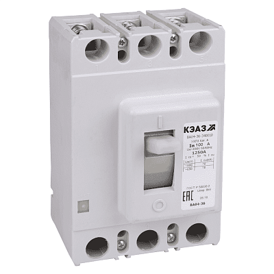 Выключатель автоматический 160А 2000Im ВА04-36-340010 УХЛ3 690В AC КЭАЗ 107545 