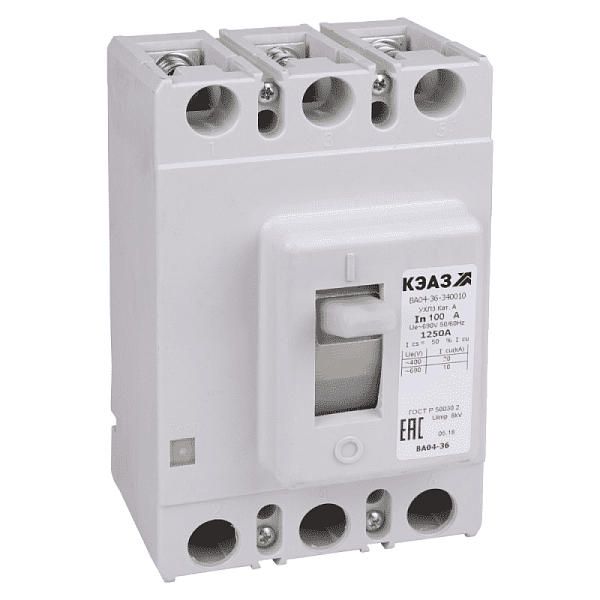 Выключатель автоматический 160А 2000Im ВА04-36-340010 УХЛ3 690В AC КЭАЗ 107545 