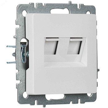 ИЭК Брайт Роз. комп. 2-ая .5E RJ45 РК10-2-БрБ белый IEK
