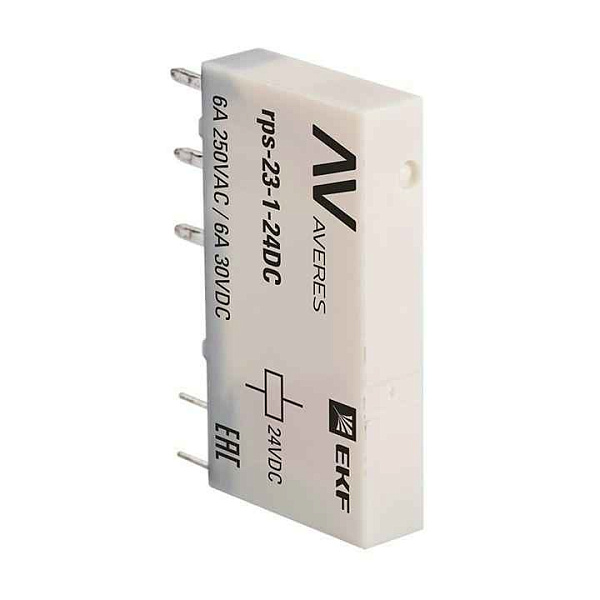Реле промежуточное РП slim 23/1 6А 24В DC AVERES EKF rps-23-1-24DC 