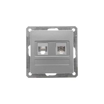ШЭ 59 Роз.двойная (телеф+комп) RJ11+RJ45 кат.5е (мат.xром, б/рамки)(10шт) RSI-251TK5E-5-86