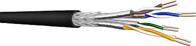 Кабель витая пара SF/UTP, CAT 5e, PE, 4PR, 24AWG, OUTDOOR, SOLID, черный, 305м, REXANT