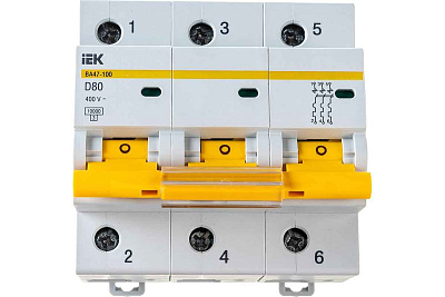 Автомат (ВА 47-100) 3п  80А (D) ИЭК 