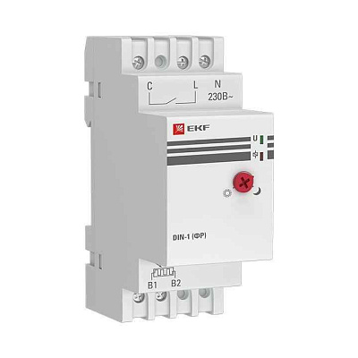 Фотореле с выносным датчиком DIN-1 (ФР) 2-100Лк 25А (3000Вт) EKF fr-din-1-25 