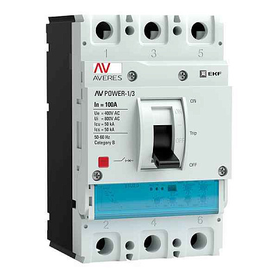 Выключатель автоматический 3п 32А 50кА AV POWER-1/3 ETU2.0 AVERES EKF mccb-13-32-2.0-av 