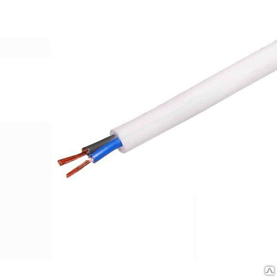 Провод ПВС 2x0,75 (бел), (ПВСн 2x0,75) ККЗ, РФ
