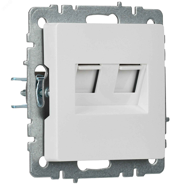 ИЭК Брайт Роз. комп. 2-ая .5E RJ45 РК10-2-БрБ белый IEK