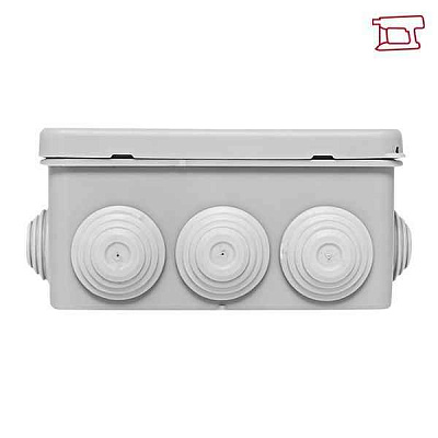 Коробка распределительная КМР-030-014 100х100х50 IP55 с крышкой для прямого монтажа 10 мембранных вводов сер. EKF plc-kmr-030-014 