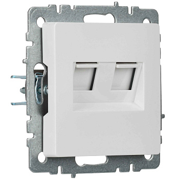 ИЭК Брайт Роз. комп. 2-ая RJ11+RJ45 кат.5E РК/Т12-БрБ белый IEK