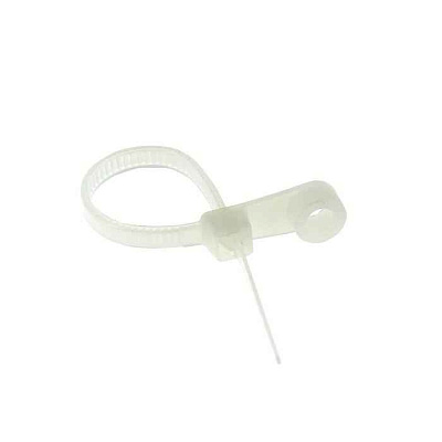 Хомут кабельный 3.6х200 нейл. бел. с отверстием для крепления (уп.100шт) EKF plc-c-o-3.6x200 