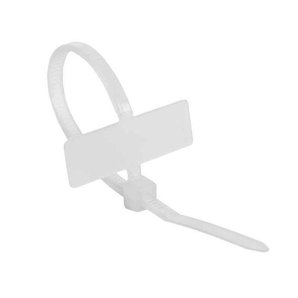 Хомут кабельный 2.5х100 под маркер нейл. бел. (уп.100шт) Rexant 07-0106 